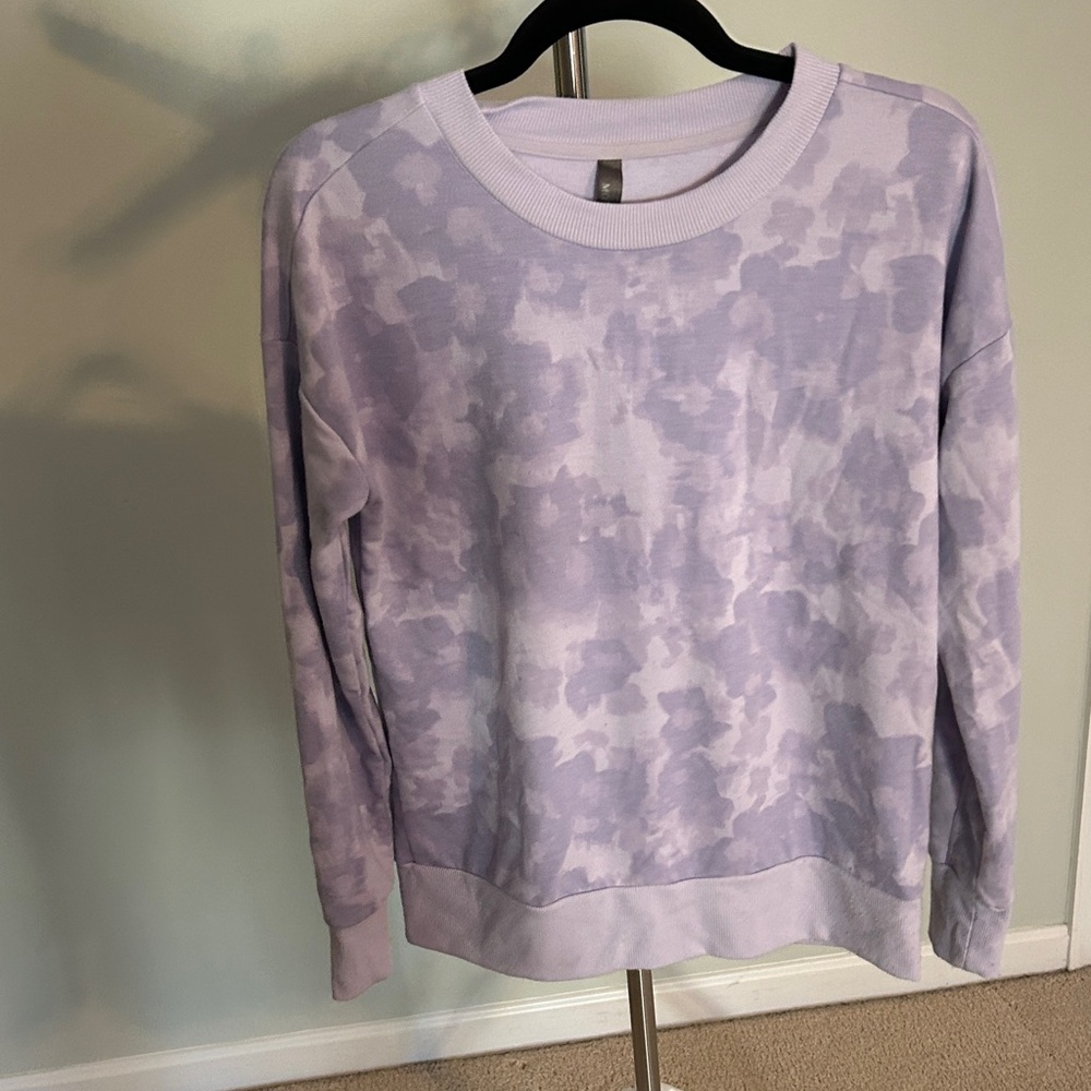Mondetta Lavender Tie-Dye Crew Neck Sweater